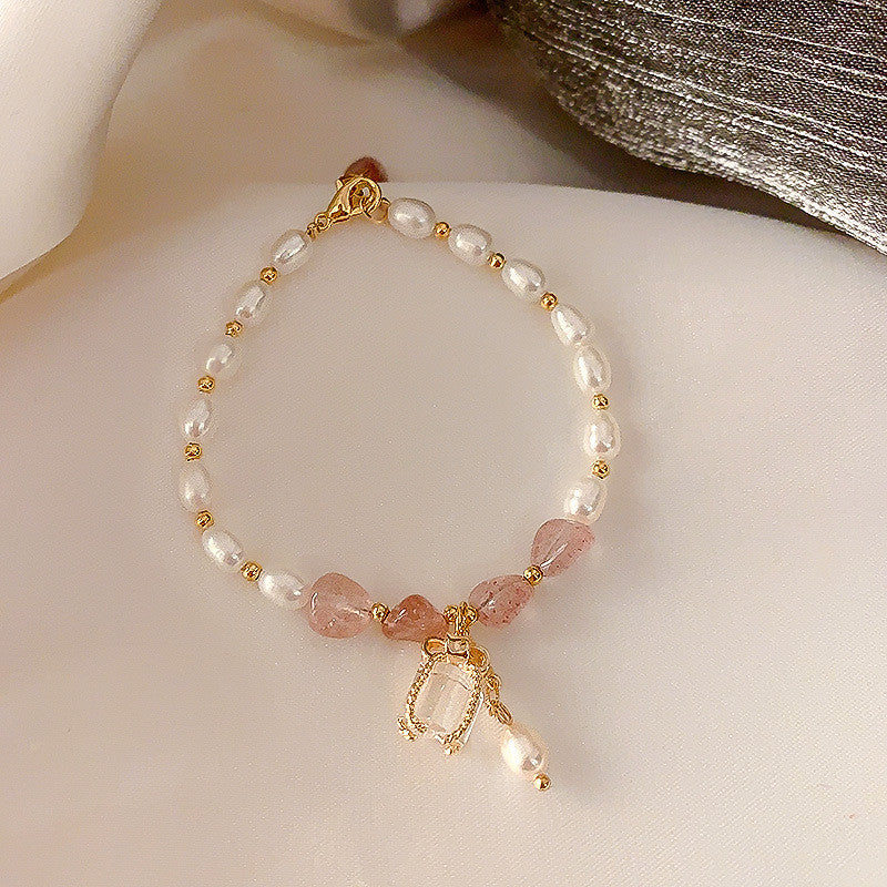 Transfer Flourishing Peach Blossom Baroque Pearl Bracelet