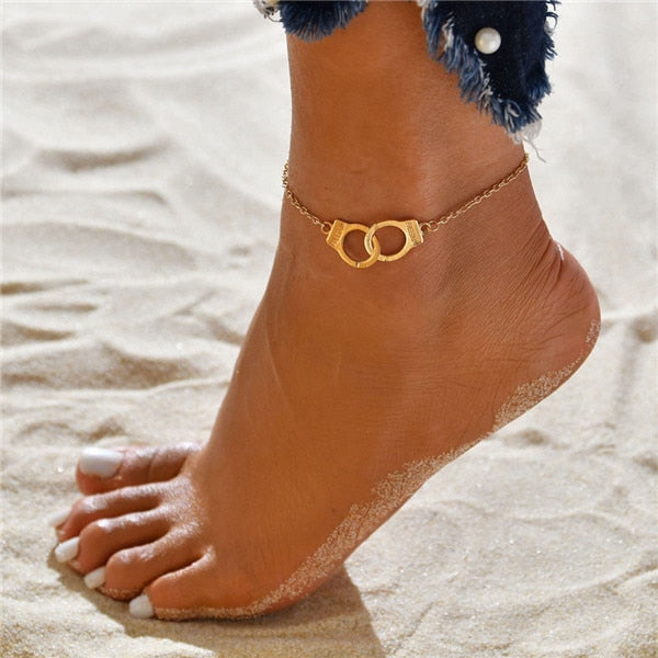 LETAPI 3pcs/set Gold Color Simple Chain Anklets For Women Beach Foot Jewelry Leg Chain Ankle Bracelets Women Accessories