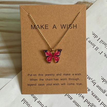 Fashion Women Necklace Korea Style New Butterfly Pendant Necklace Gift For Girl  Cute Lovely Neck Jewelry Wholesale Dropshipping