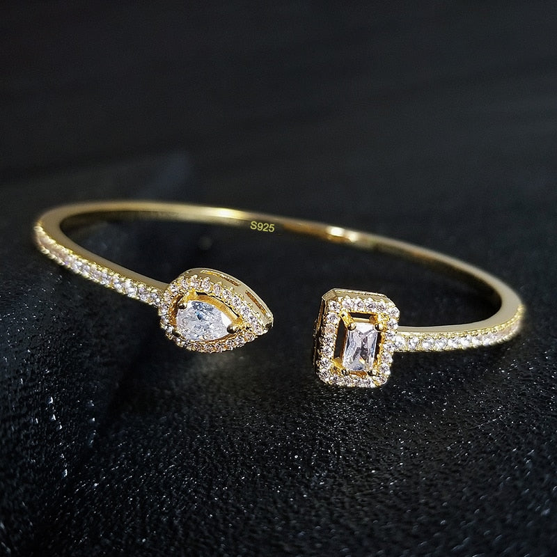 Luxury Punk Snake Butterfly Gold Silver Color Adjustable Open Bracelet Bangle for Women Wedding on Hand